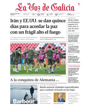 Cover of La Voz de Galicia (Pontevedra)