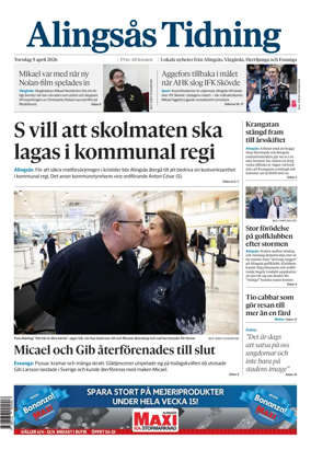 Cover of Alingsas Tidning