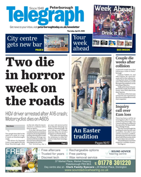 Cover of The Peterborough Evening Telegraph