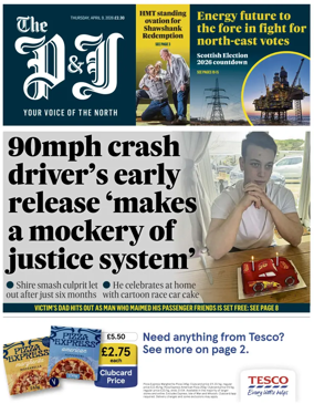 Cover of The Press and Journal (Aberdeen and Aberdeenshire)