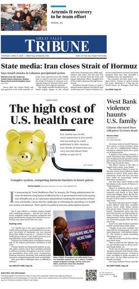 Cover of Great Falls Tribune
