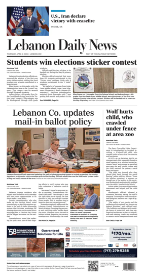 Cover of Lebanon Daily News