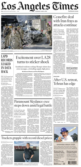 Cover of Los Angeles Times