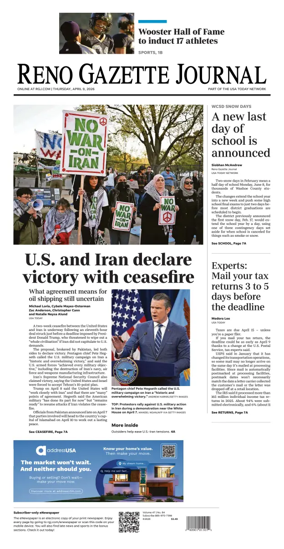 Cover of Reno Gazette Journal