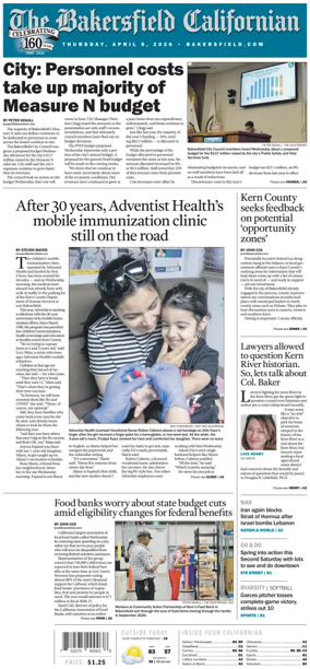 Cover of The Bakersfield Californian