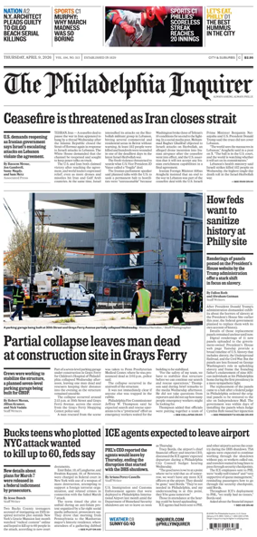 Cover of The Philadelphia Inquirer (South Jersey edition)