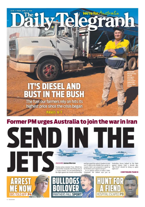 Cover of The Daily Telegraph (Sydney)