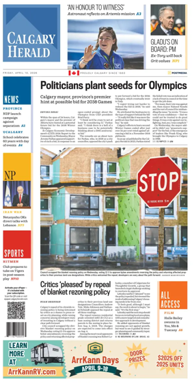 Cover of Calgary Herald