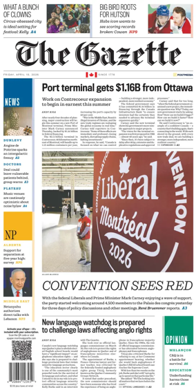 Cover of Montreal Gazette