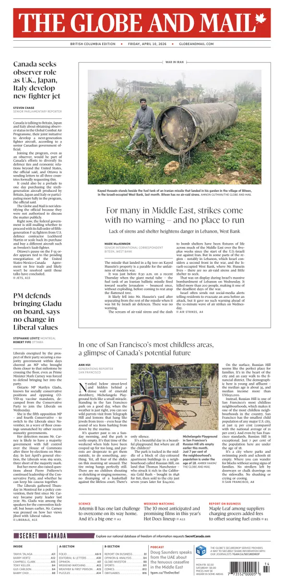 Cover of The Globe and Mail (BC Edition)