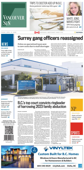 Cover of Vancouver Sun