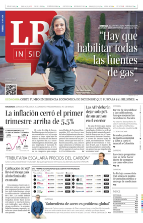 Cover of La Republica (Colombia)