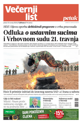 Cover of Vecernji list - Hrvatska