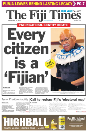 Cover of The Fiji Times