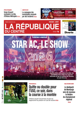 Cover of La Republique du Centre (Orleans - Loiret))