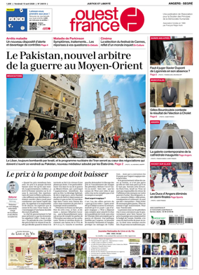 Cover of Ouest France (Angers / Segre)