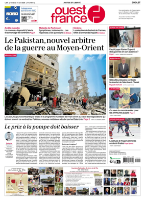 Cover of Ouest France (Cholet)