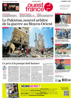 Cover of Ouest-France (Fougeres Vitre)