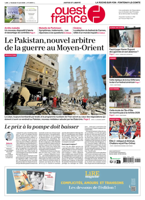 Cover of Ouest France (La Roche-sur-Yon - Fontenay-le-Comte)