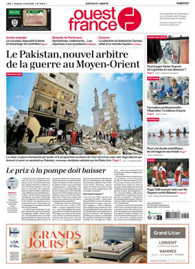 Cover of Ouest France (Pontivy)