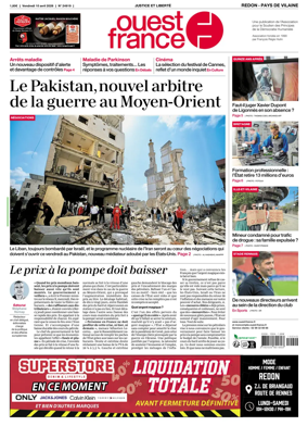 Cover of Ouest France (Redon / Pays de Vilaine)