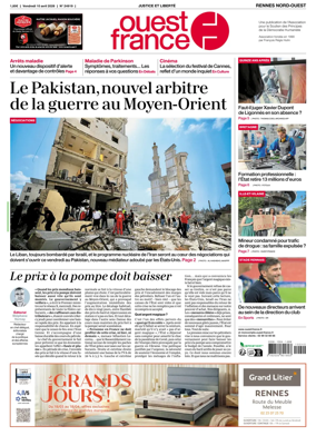 Cover of Ouest-France (Rennes Nord-Ouest)
