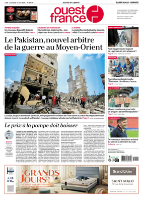 Cover of Ouest France (Saint-Malo)