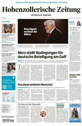 Cover of Hohenzollerische Zeitung