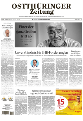 Cover of Ostthuringer Zeitung (Saale-Holzland-Kreis)