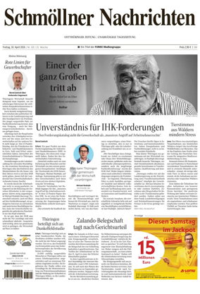Cover of Ostthuringer Zeitung (Schmolln)