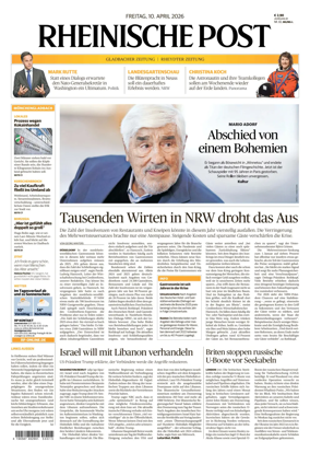 Cover of Rheinische Post - Monchengladbach and Korschenbroich