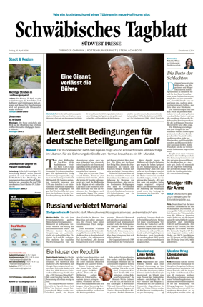 Cover of Schwabisches Tagblatt - Tubinger Chronik