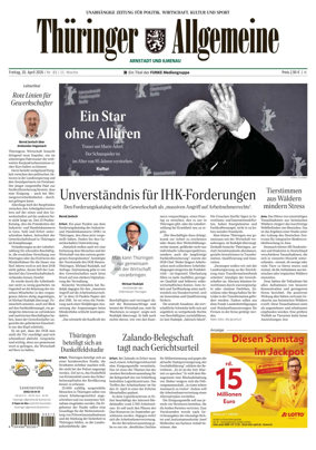 Cover of Thuringer Allgemeine (Arnstadt und Ilmenauz)