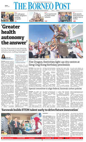 Cover of The Borneo Post (Sarawak)