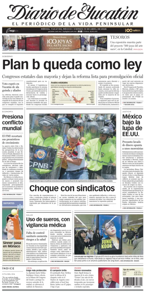 Cover of Diario de Yucatan