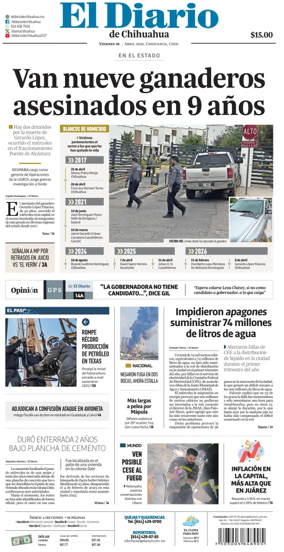 Cover of El Diario de Chihuahua