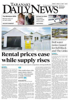 Cover of Taranaki Daily News