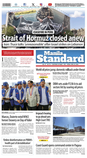Cover of Manila Standard