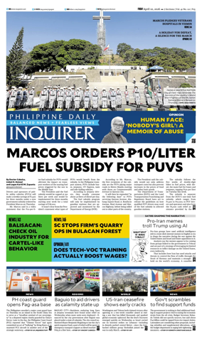 Cover of Philippine Daily Inquirer