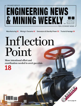 Cover of Engineering News and Mining Weekly