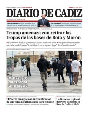 Cover of Diario de Cadiz