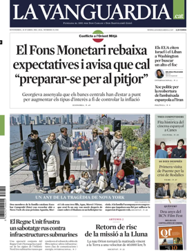 Cover of La Vanguardia (Catalonia - 1st edition)