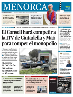 Cover of Menorca Diario Insular