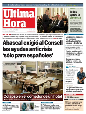 Cover of Ultima Hora