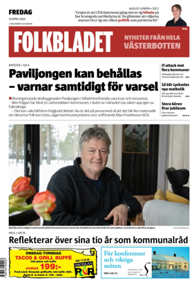 Cover of Folkbladet Vasterbotten