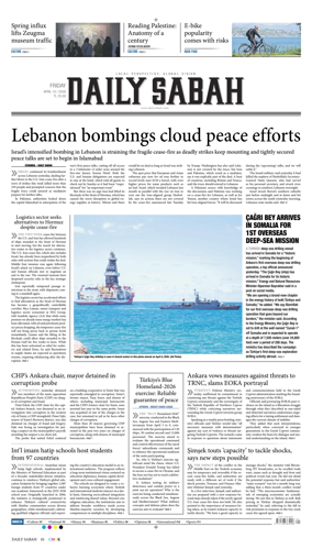 Cover of Daily Sabah (Turkey)