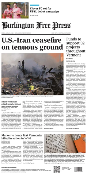 Cover of Burlington Free Press