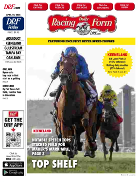 Cover of Daily Racing Form National Digital Edition