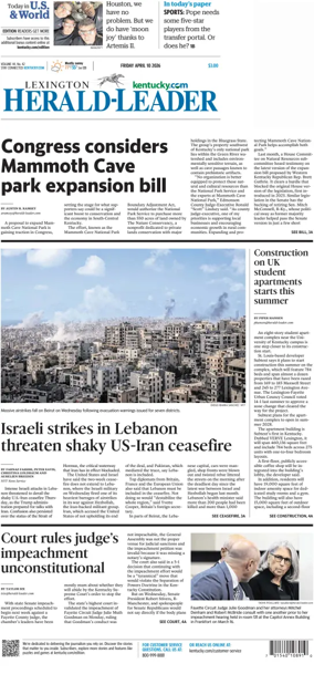 Cover of Lexington Herald-Leader