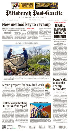 Cover of Pittsburgh Post-Gazette